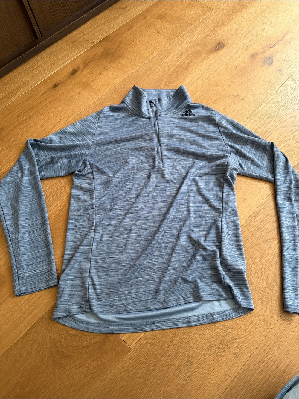 adidas Light Gray Quarter-Zip Performance Top